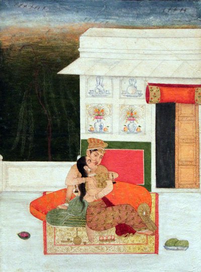 Lovers on the Veranda; Northern India by Unbekannt Unbekannt